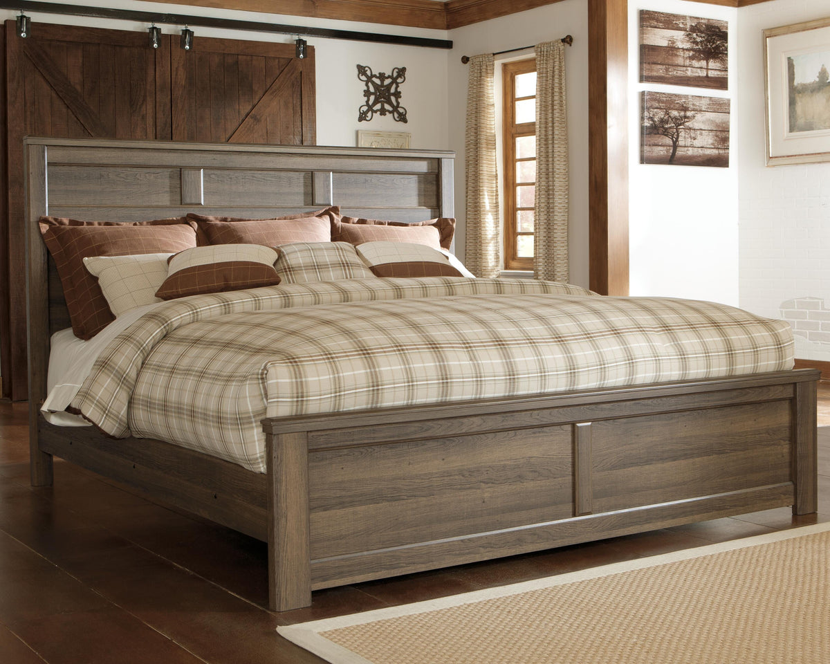 Juararo Panel Bed and 2 Nightstands - Dark Brown  (B251-SI) - Image 9