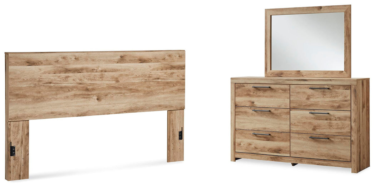 Hyanna Panel Headboard, Dresser and Mirror - Tan Brown  (B1050-SI)