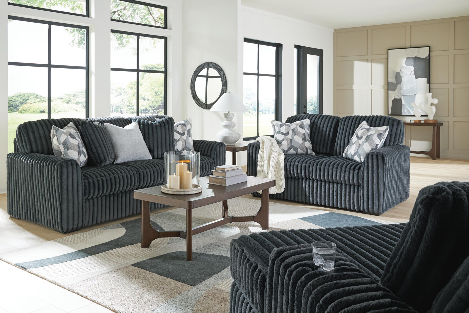 Midnight-Madness Sofa, Loveseat and Oversized Chaise (98105-SI) - Image 15