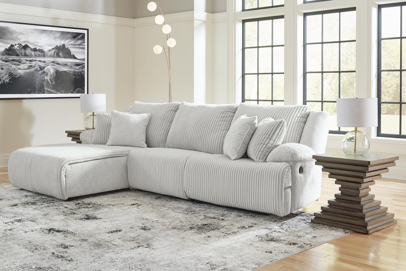 Top Tier 3-Piece Reclining Sectional Sofa Chaise (92706-SI) - Image 3