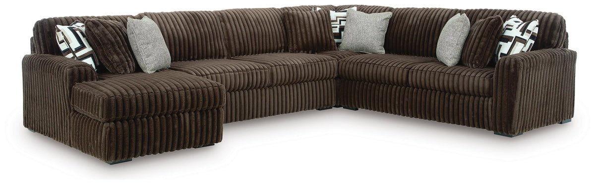 Midnight-Madness 4-Piece Sectional with Chaise (98104-SI)