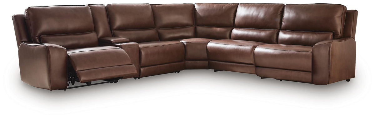 DeepWakes 6-Piece Reclining Sectional with Storage Console (PCU62607-SI)