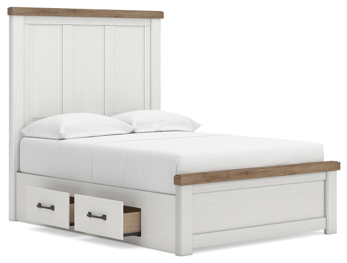 Savonport Full Panel Bed with Storage (Youth) - White/Brown  (B4615-SI) - Image 4