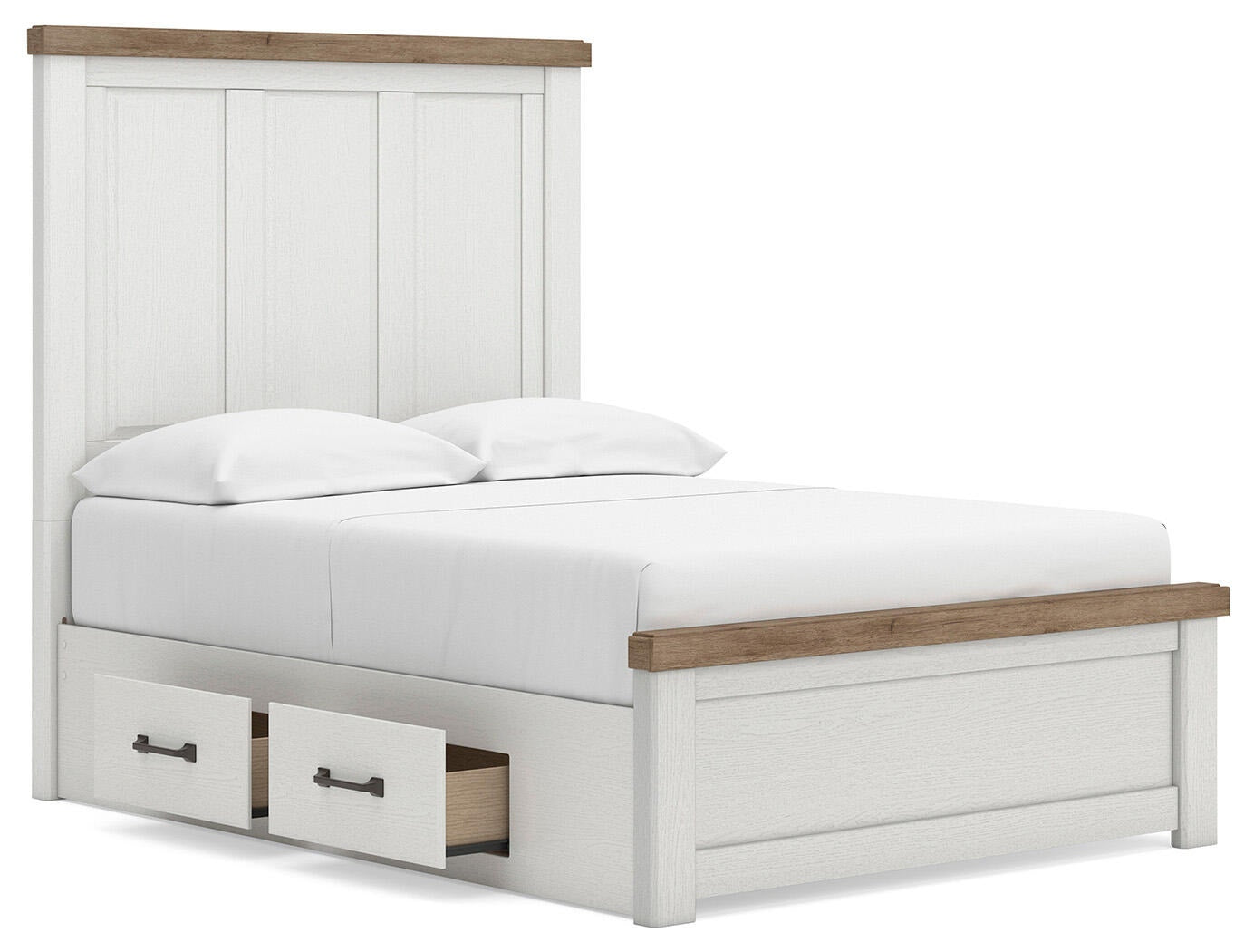 Savonport Panel Bed with Storage (Youth) - White/Brown  (B4615-SI) - Image 4