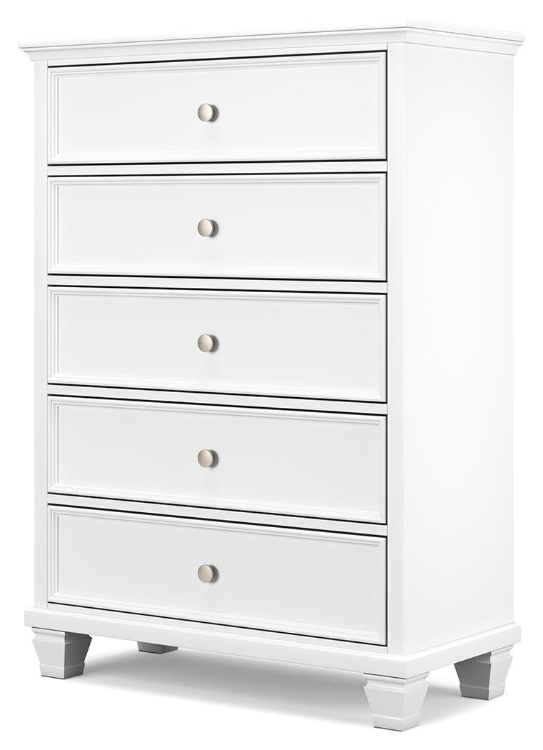 Fortman Panel Bed, Dresser, Mirror, Chest and Nightstand - White  (B680-SI) - Image 15