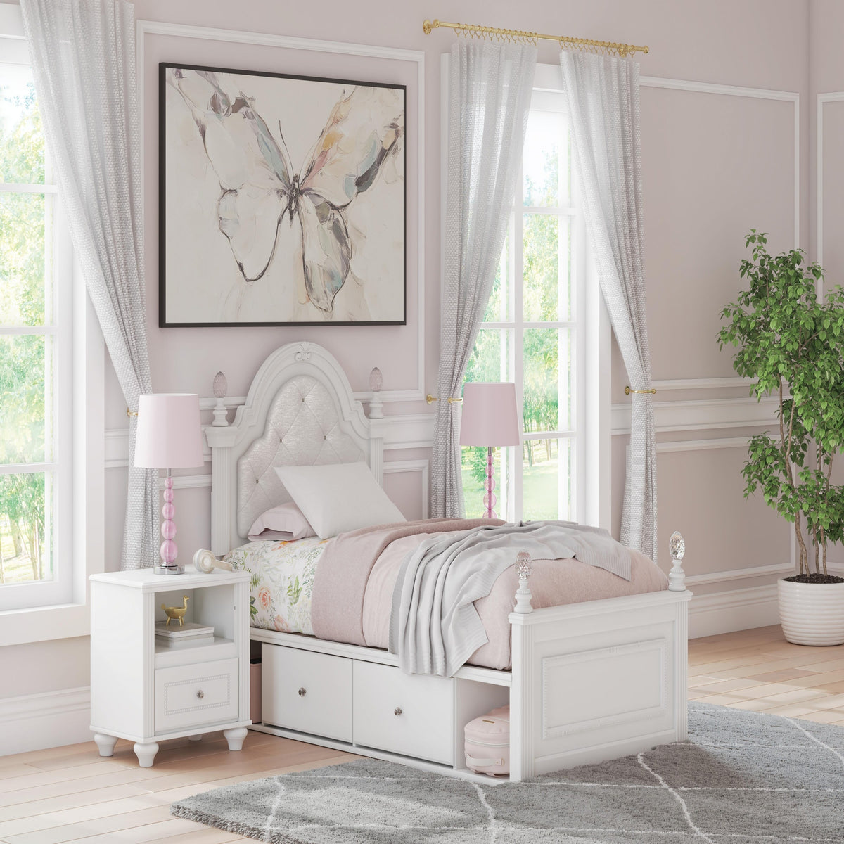 Kozlani Twin Upholstered Panel Storage Bed (PCB1819-SI) - Image 9