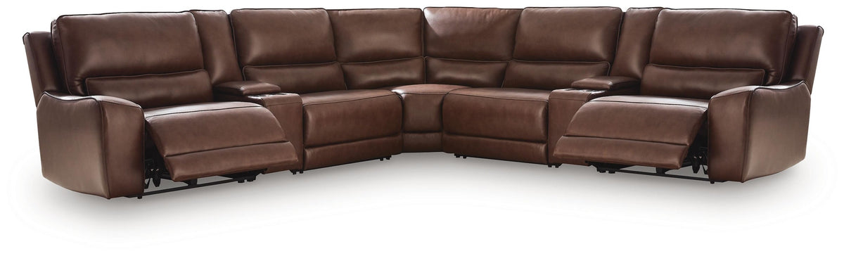 DeepWakes 7-Piece Reclining Sectional with Storage Consoles (PCU62607-SI)