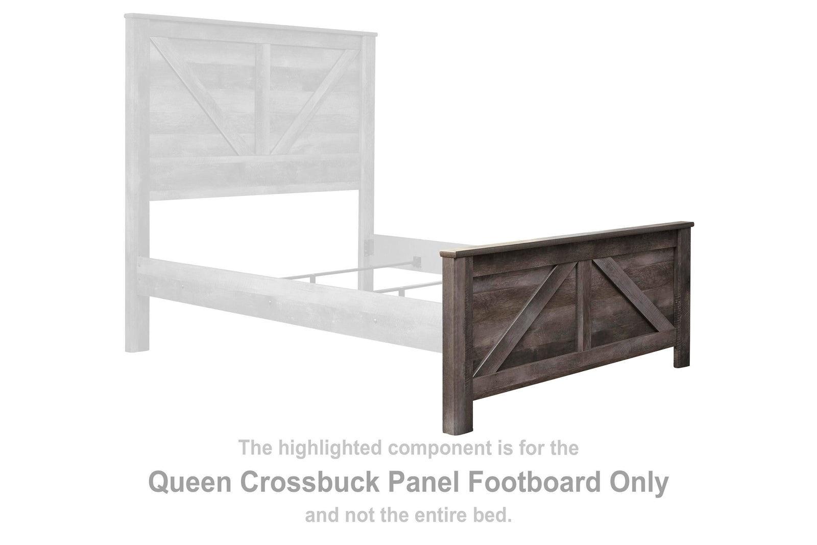 Wynnlow Crossbuck Panel Footboard - Gray  (B440-SI)