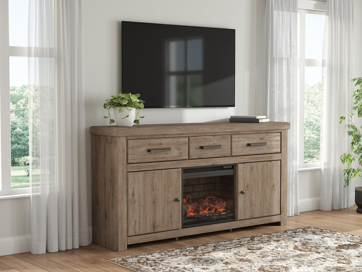Garistyn 73 TV Stand with Electric Fireplace (W2844-SI)