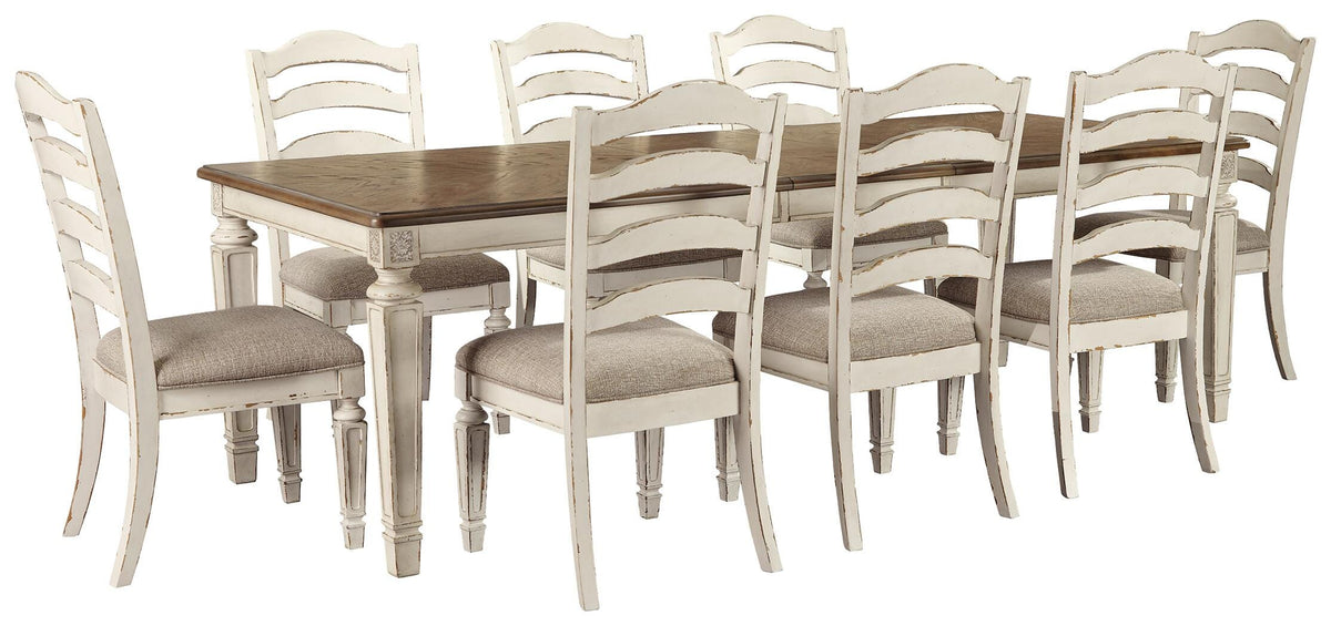 Realyn Dining Table and 8 Chairs (D743-SI)