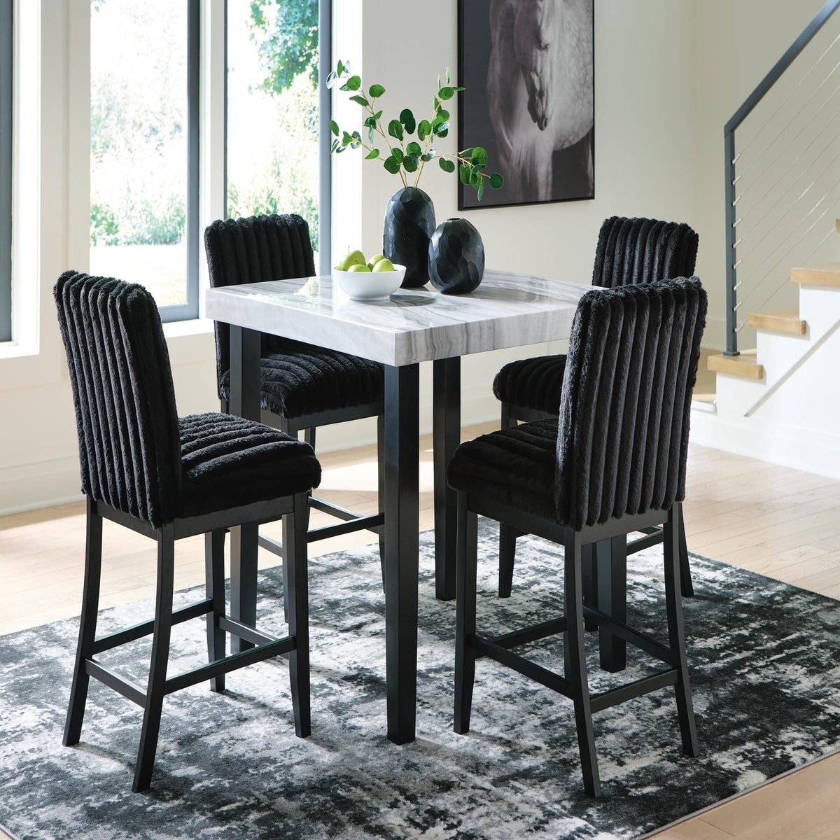 Mervannie Counter Height Dining Table and 4 Barstools (PCD571-SI) - Image 2