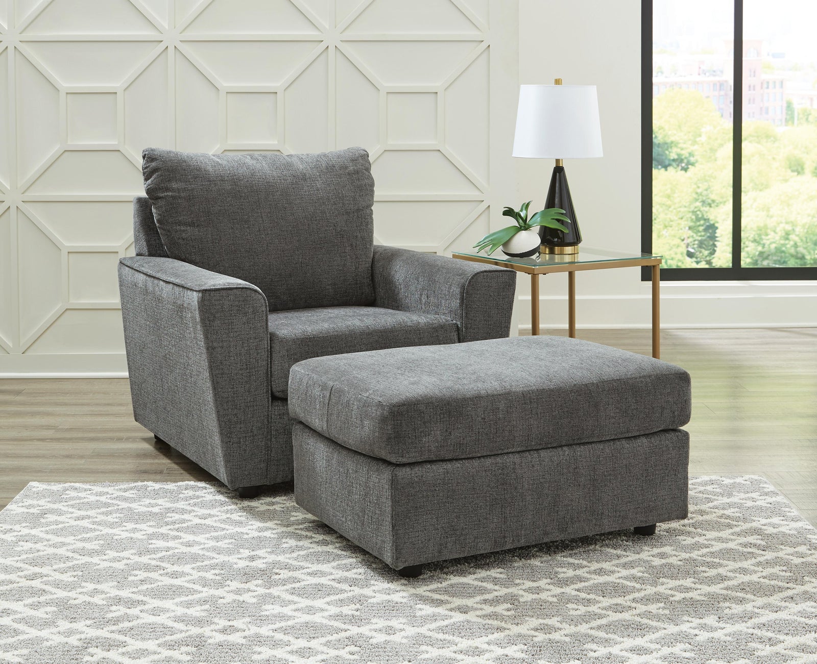 Stairatt Chair and Ottoman (28502-SI) - Image 10