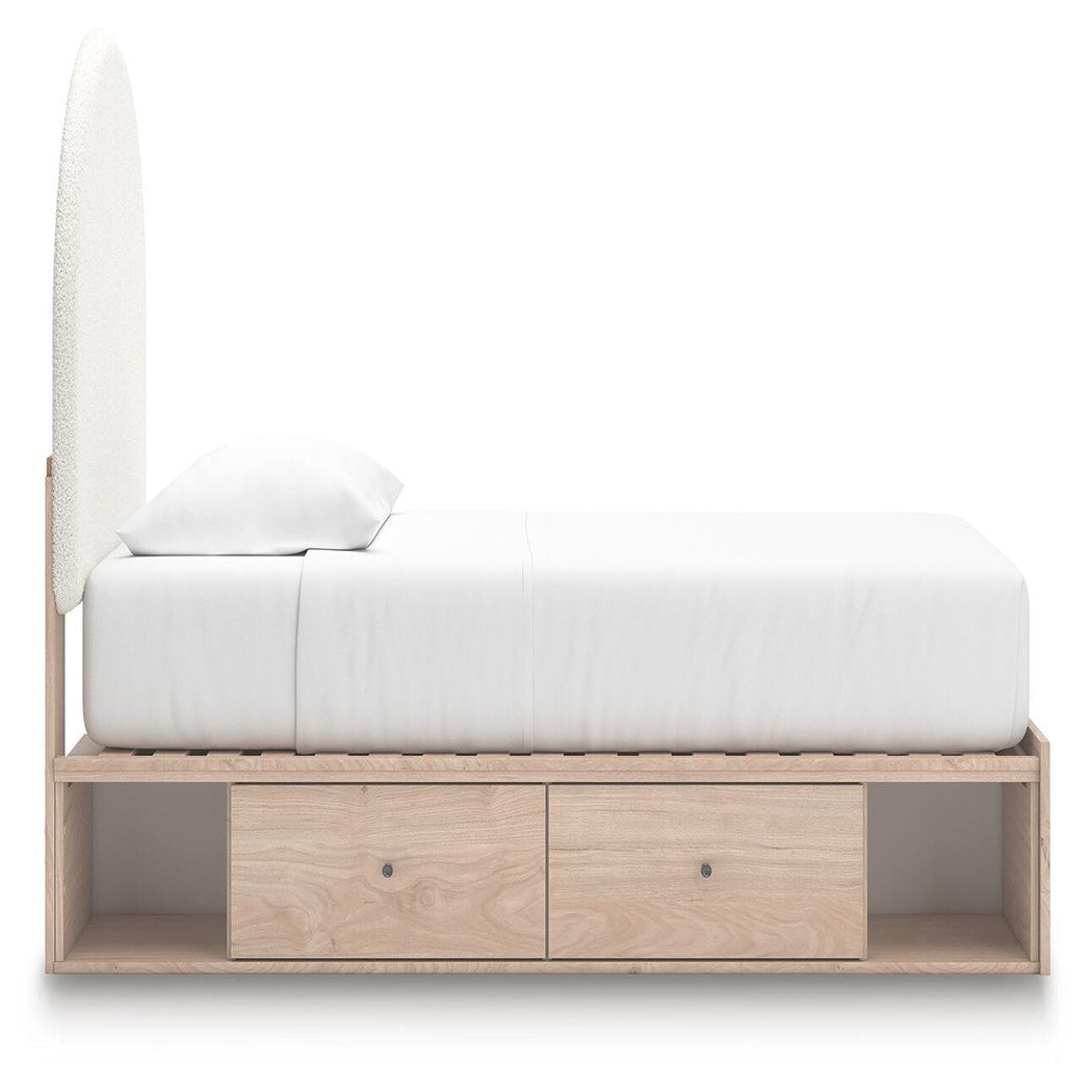 Arloster Twin Upholstered Panel Bed with Storage (PCB1566-SI) - Image 8