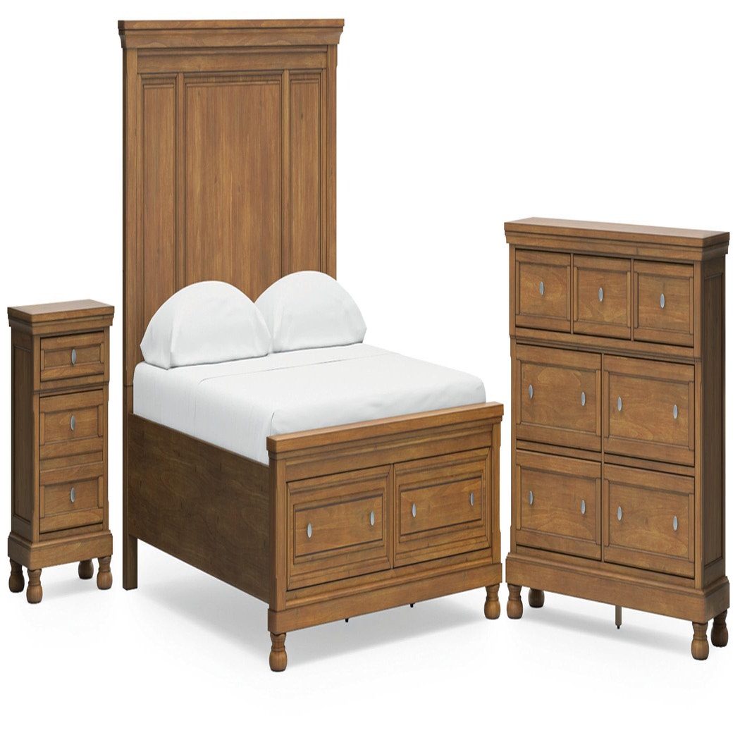 Feddinger California King Panel Storage Bed, Dresser and Nightstand (PCB779-SI)