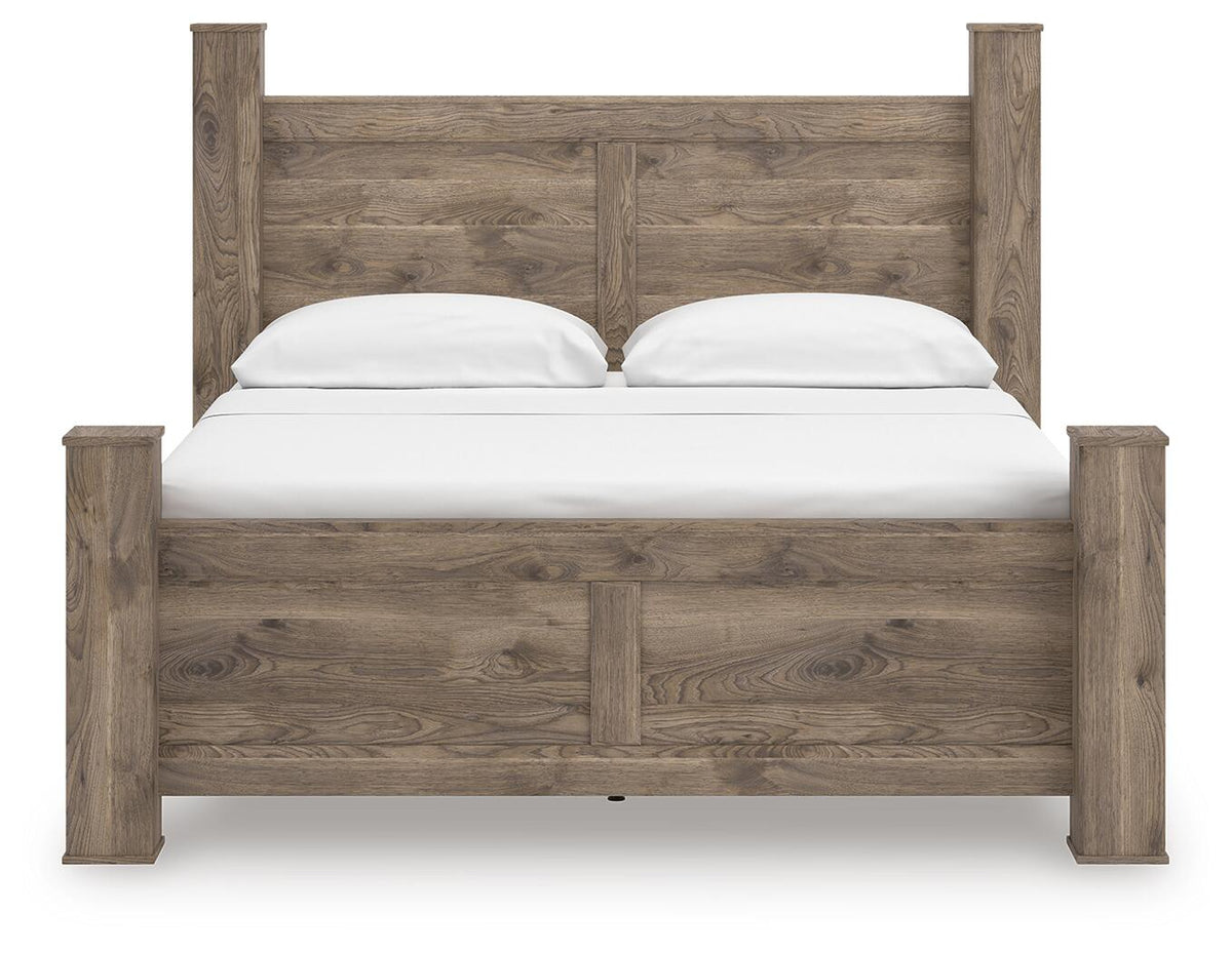Rusticott King Poster Bed, Dresser, Mirror and Nightstand (PCB2260-SI) - Image 9