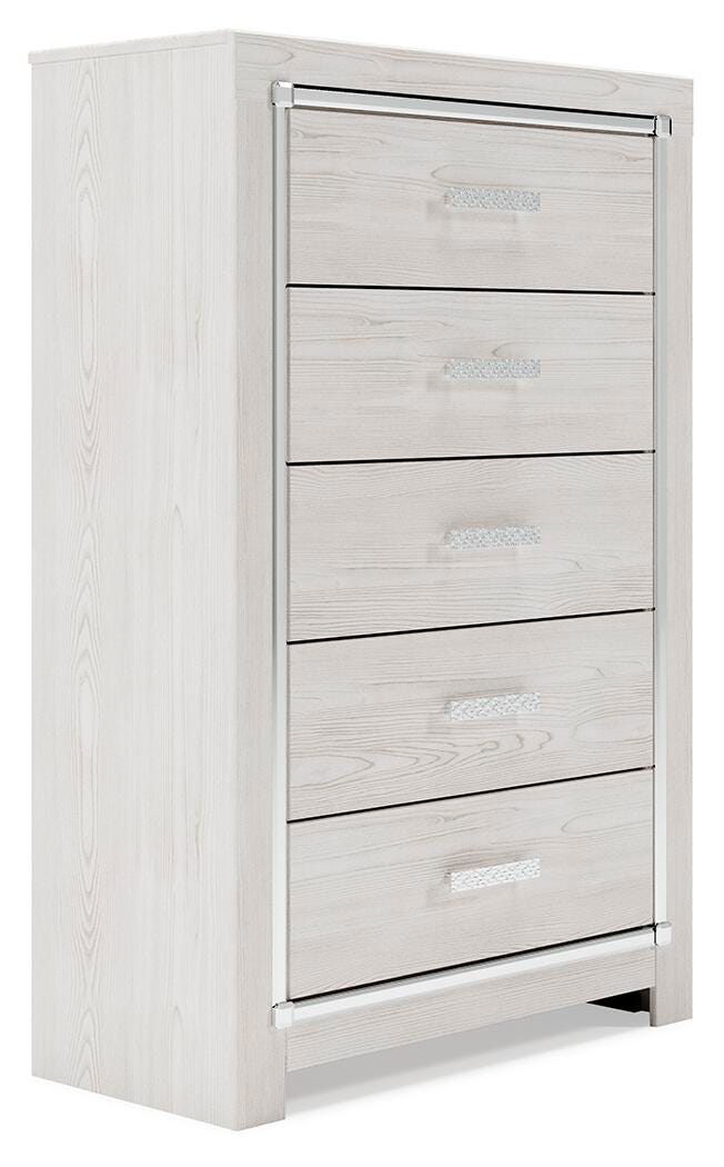 Altyra Platform Storage Bed, Dresser, Mirror, Chest and 2 Nightstands (B2640-SI) - Image 9