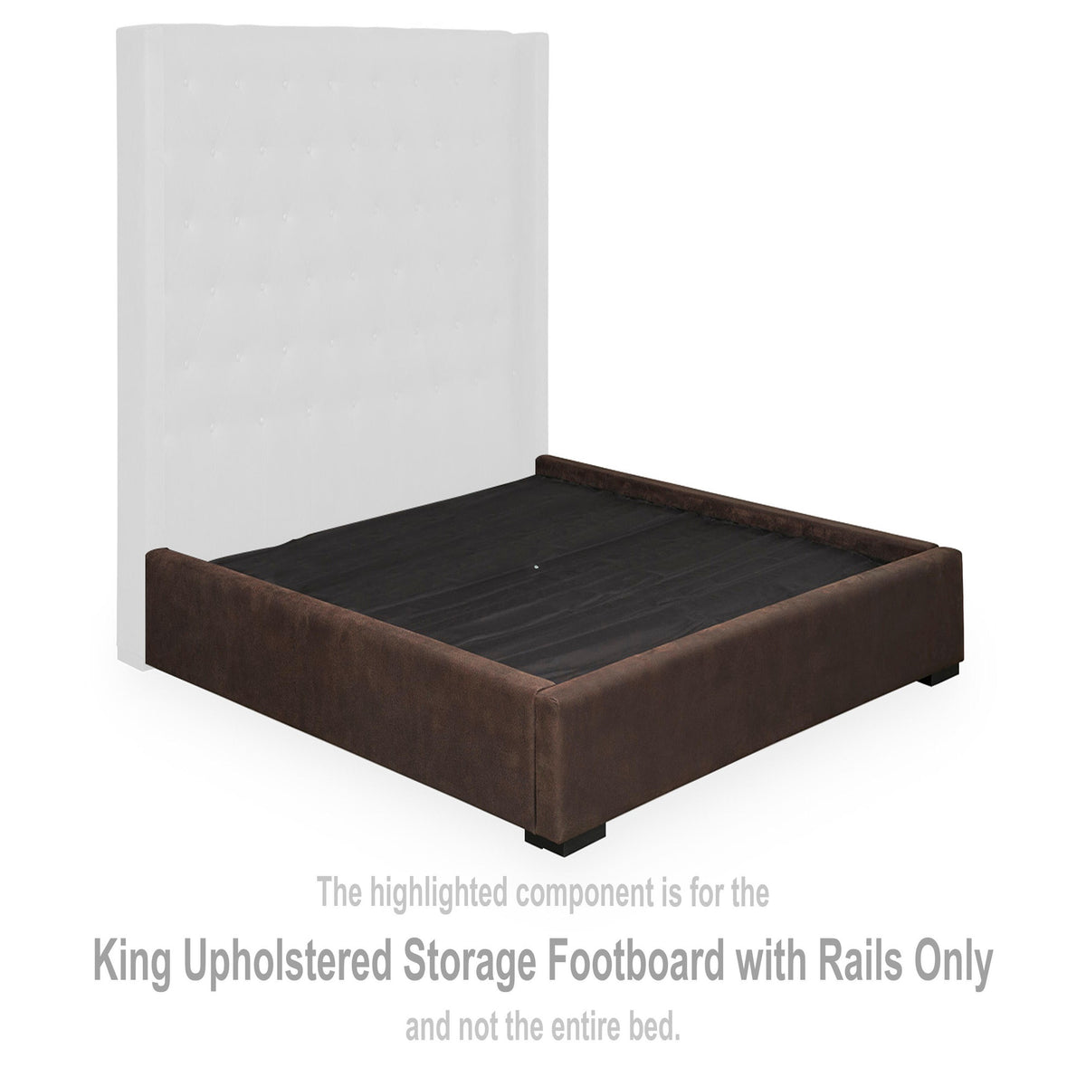 Lavernty King Upholstered Storage Footboard with Rails (PCB9002-SI) - Image 3