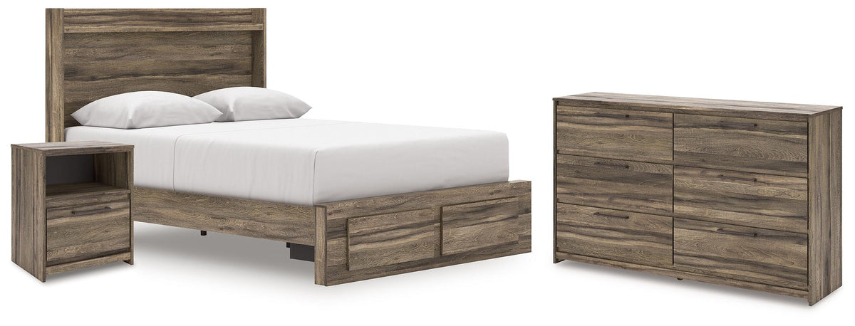 Elbrim Queen Panel Storage Bed, Dresser and Nightstand (PCB2005-SI)