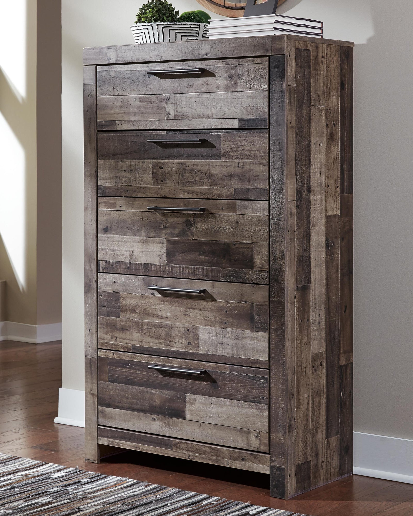Derekson Panel Headboard, Chest and Nightstand - Multi Gray  (B200-SI) - Image 6