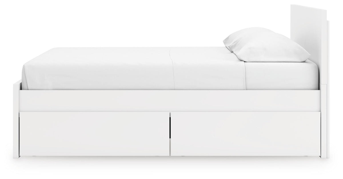 Onita Panel Platform Bed with 2 Side Storage - White  (EB9630-SI) - Image 8
