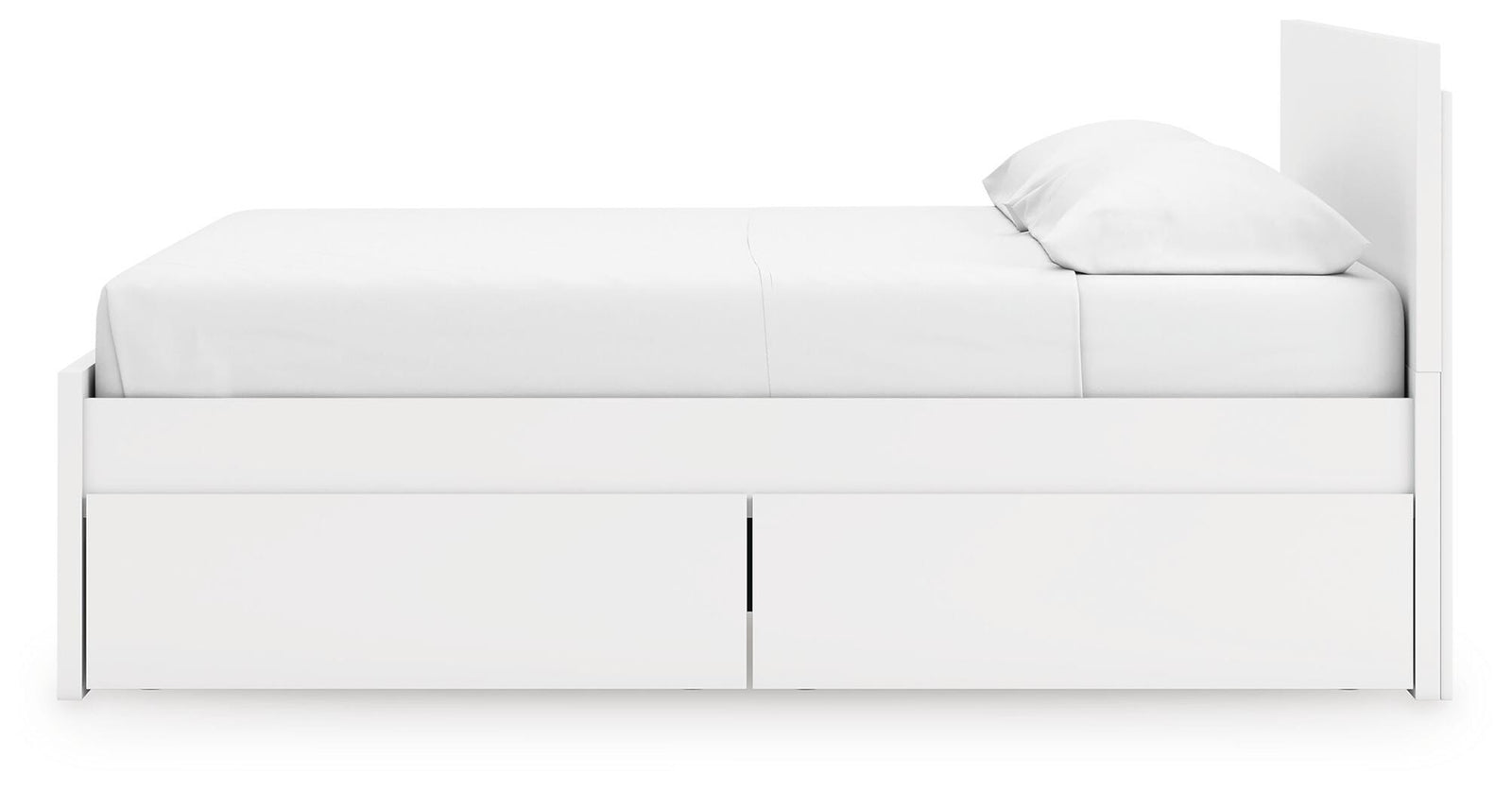 Onita Panel Platform Bed with 2 Side Storage - White  (EB9630-SI) - Image 8