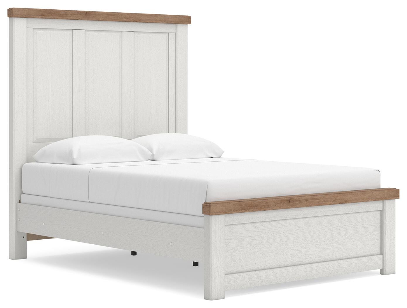 Savonport Panel Bed (Youth) - White/Brown  (B4615-SI)