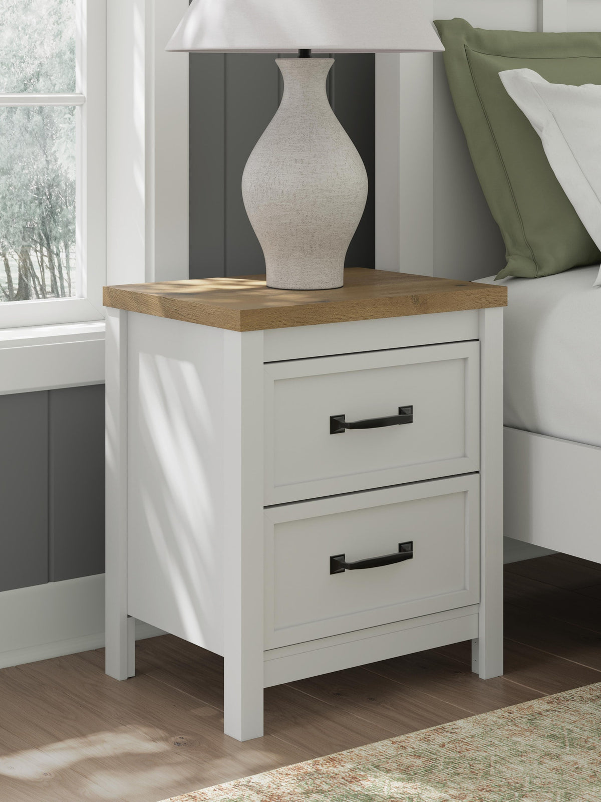Kerisden Nightstand - White/Brown  (EB1480-SI) - Image 2
