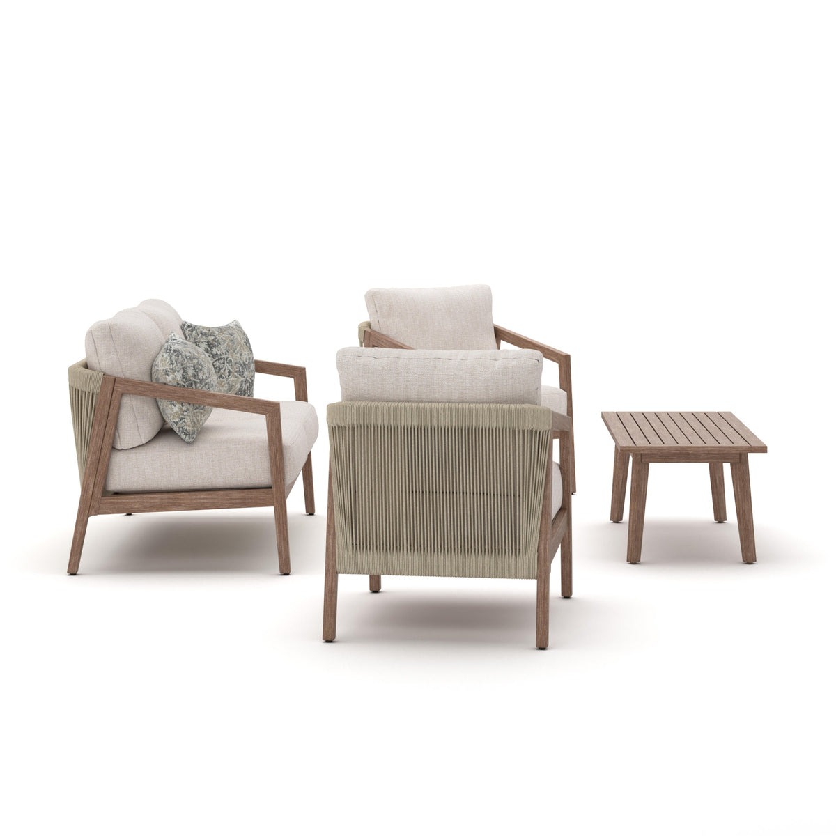 Nature Lane Outdoor Sofa/Chairs/Table (Set of 4) (PCP355-SI) - Image 4
