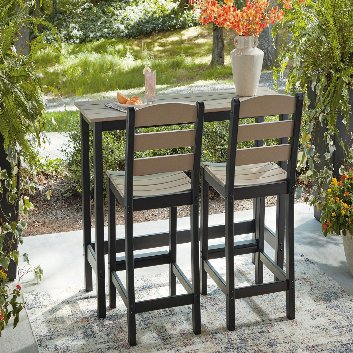 Shoreline Beach Outdoor Counter Table and 2 Barstools (PCP221-SI) - Image 7