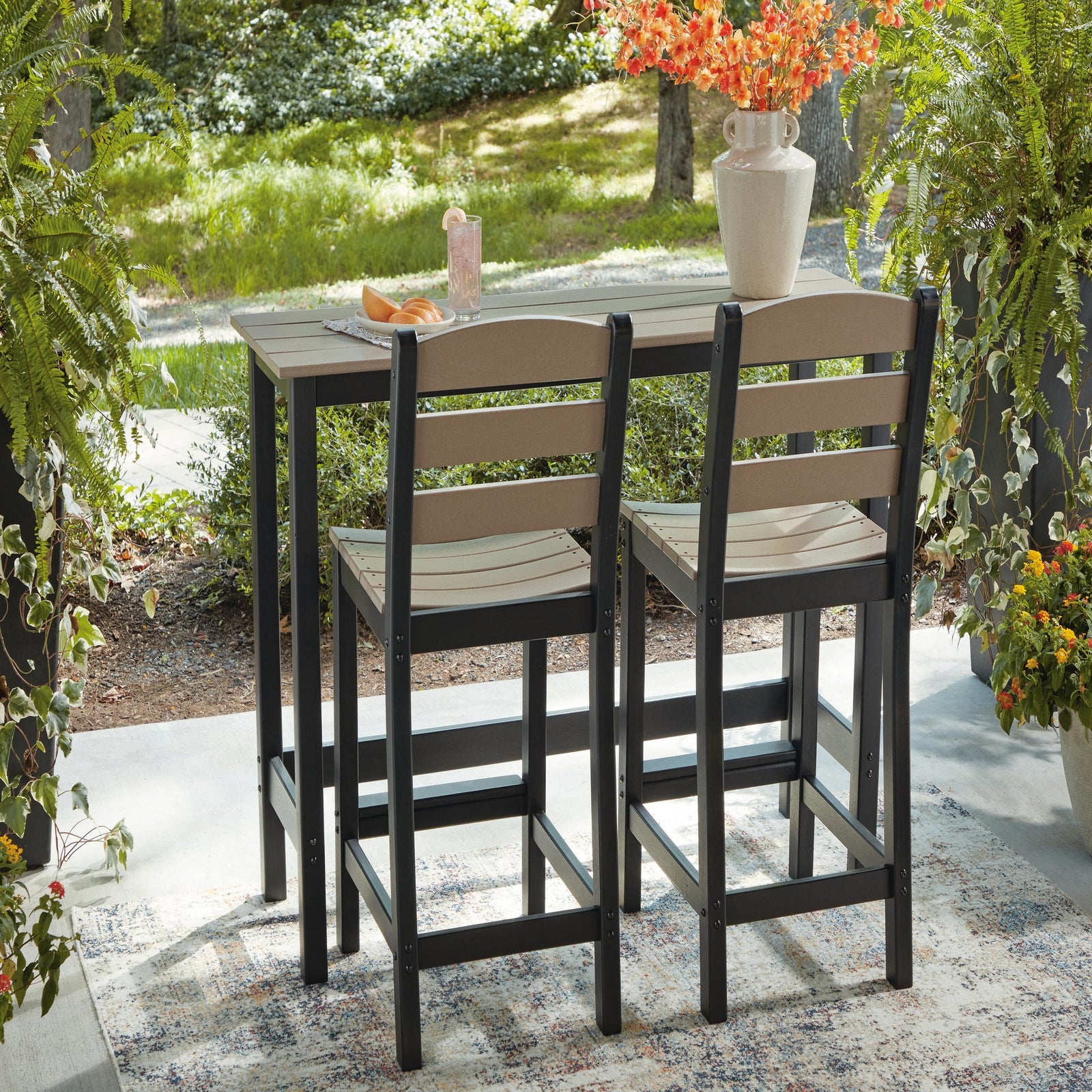 Shoreline Beach Outdoor Counter Table and 2 Barstools (PCP221-SI) - Image 7