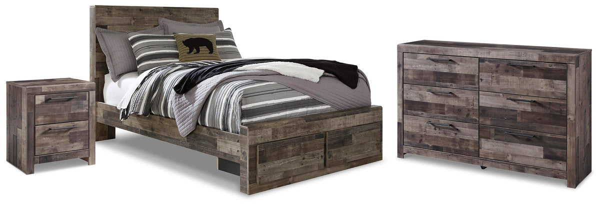 Derekson Storage Bed, Dresser and Nightstand (B200-SI)