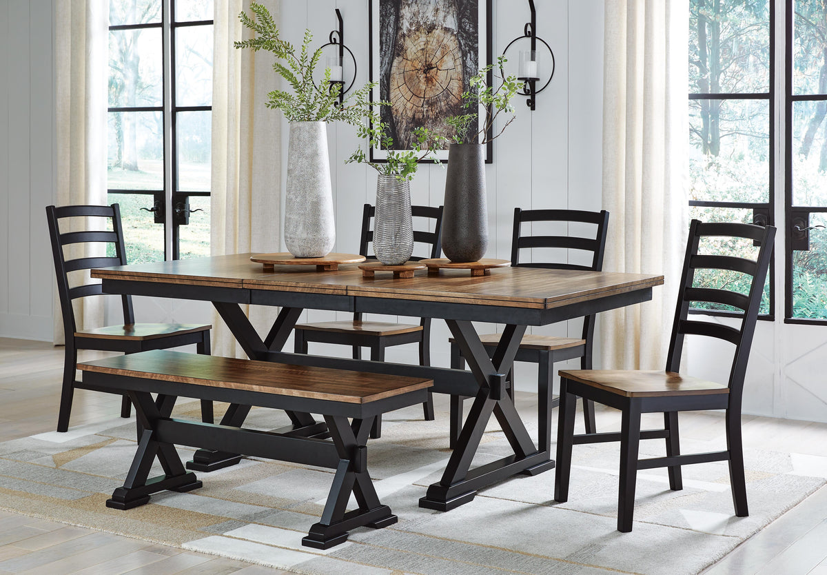 Wildenauer Dining Table, 4 Chairs and Bench (D634-SI) - Image 17