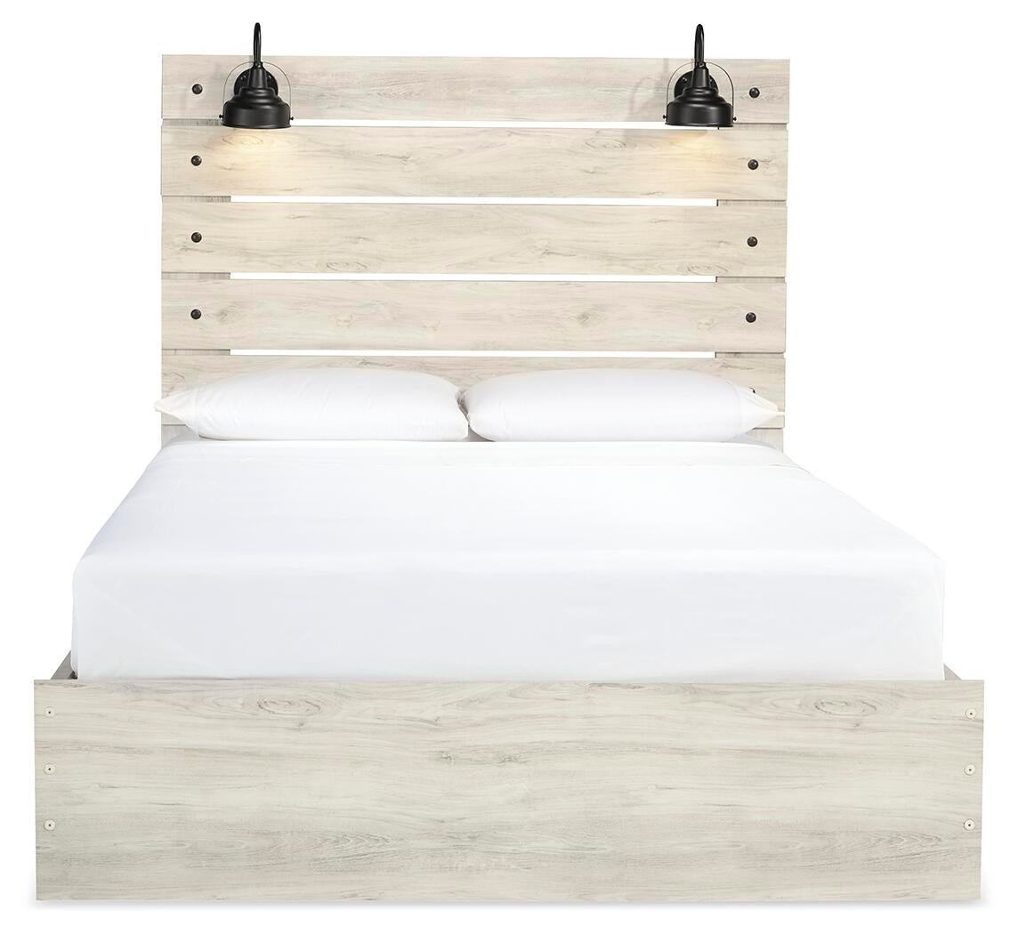 Cambeck Panel Bed with 2 Storage Drawers - Whitewash  (B192-SI) - Image 3