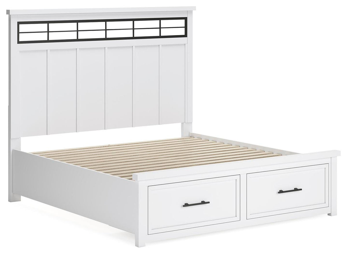 Ashbryn Panel Storage Bed, Dresser and Mirror - White/Natural  (B844-SI) - Image 11