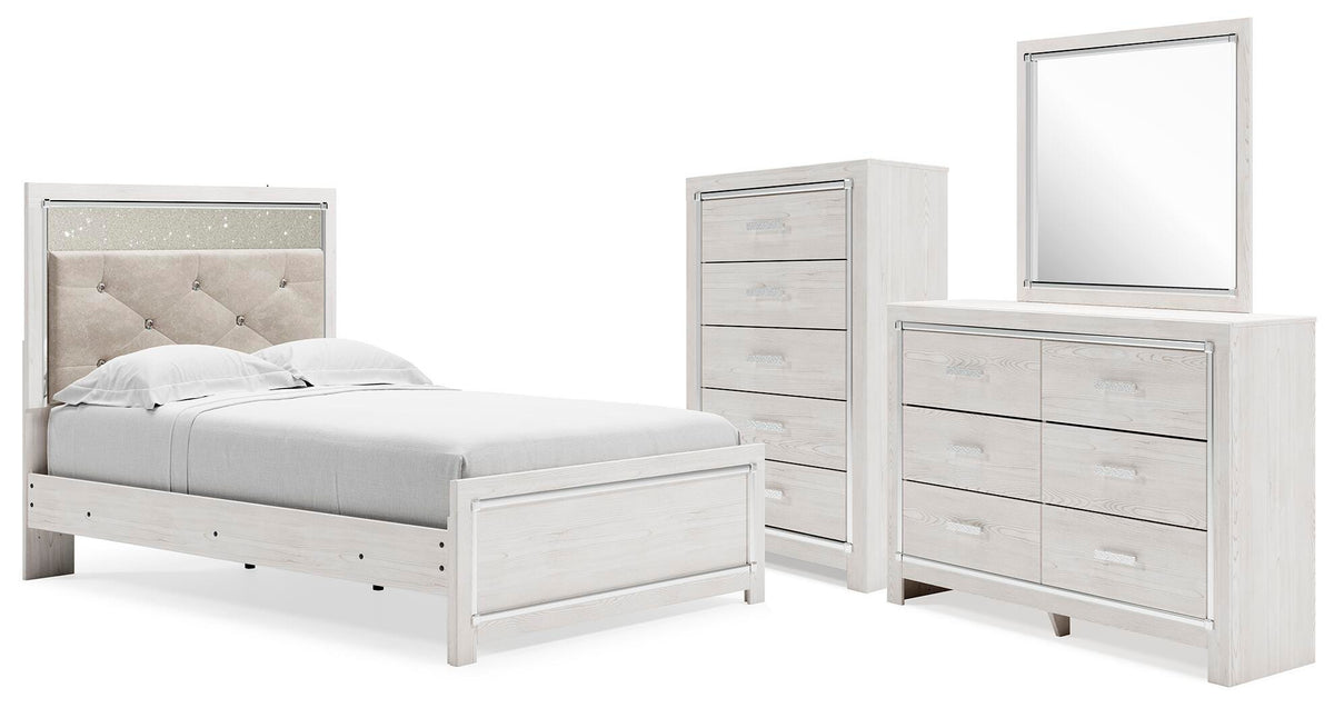 Altyra Panel Bed, Dresser, Mirror and Chest - White  (B2640-SI)