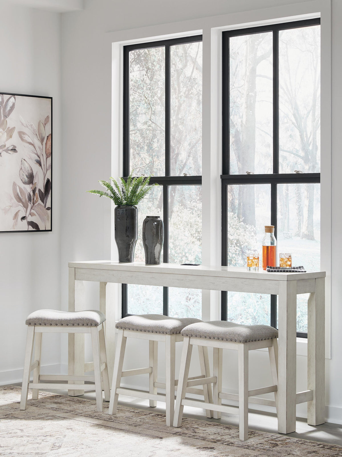 Robbinsdale Counter Height Dining Table and 3 Barstools Set (D642-SI) - Image 2