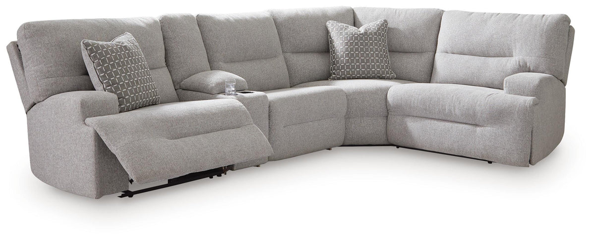 Acklen Place 5-Piece Power Reclining Sectional with Storage Console (93605-SI)