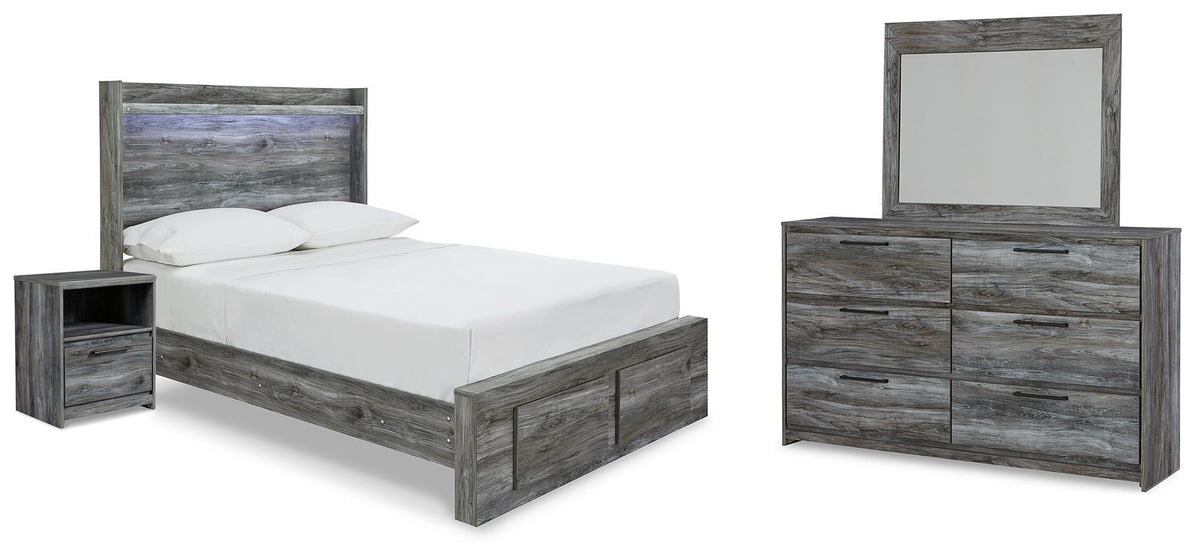 Baystorm Storage Bed, Dresser, Mirror and Nightstand - Gray  (B221-SI)
