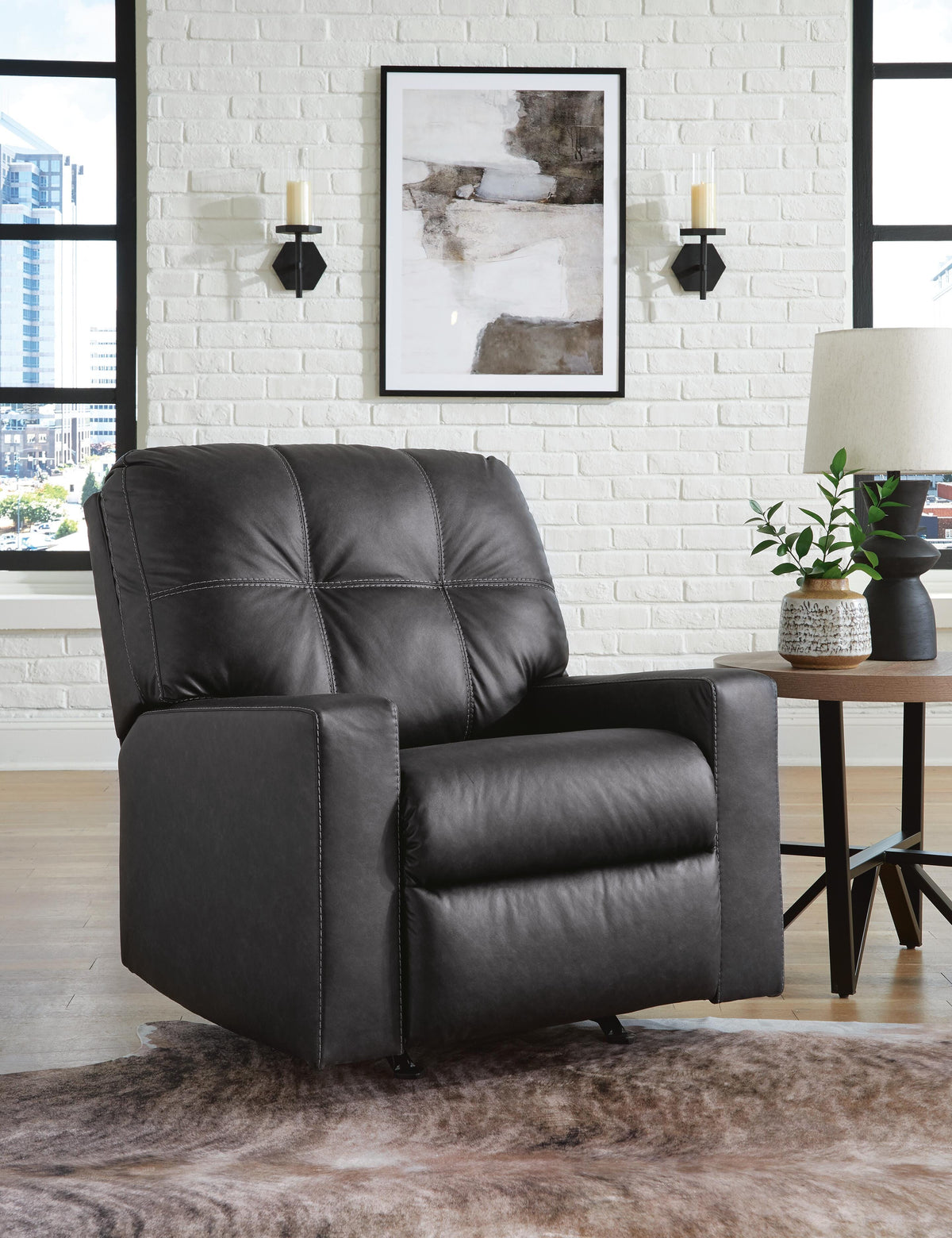 Barlin Mills Recliner and Oversized Accent Ottoman (17004-SI) - Image 12