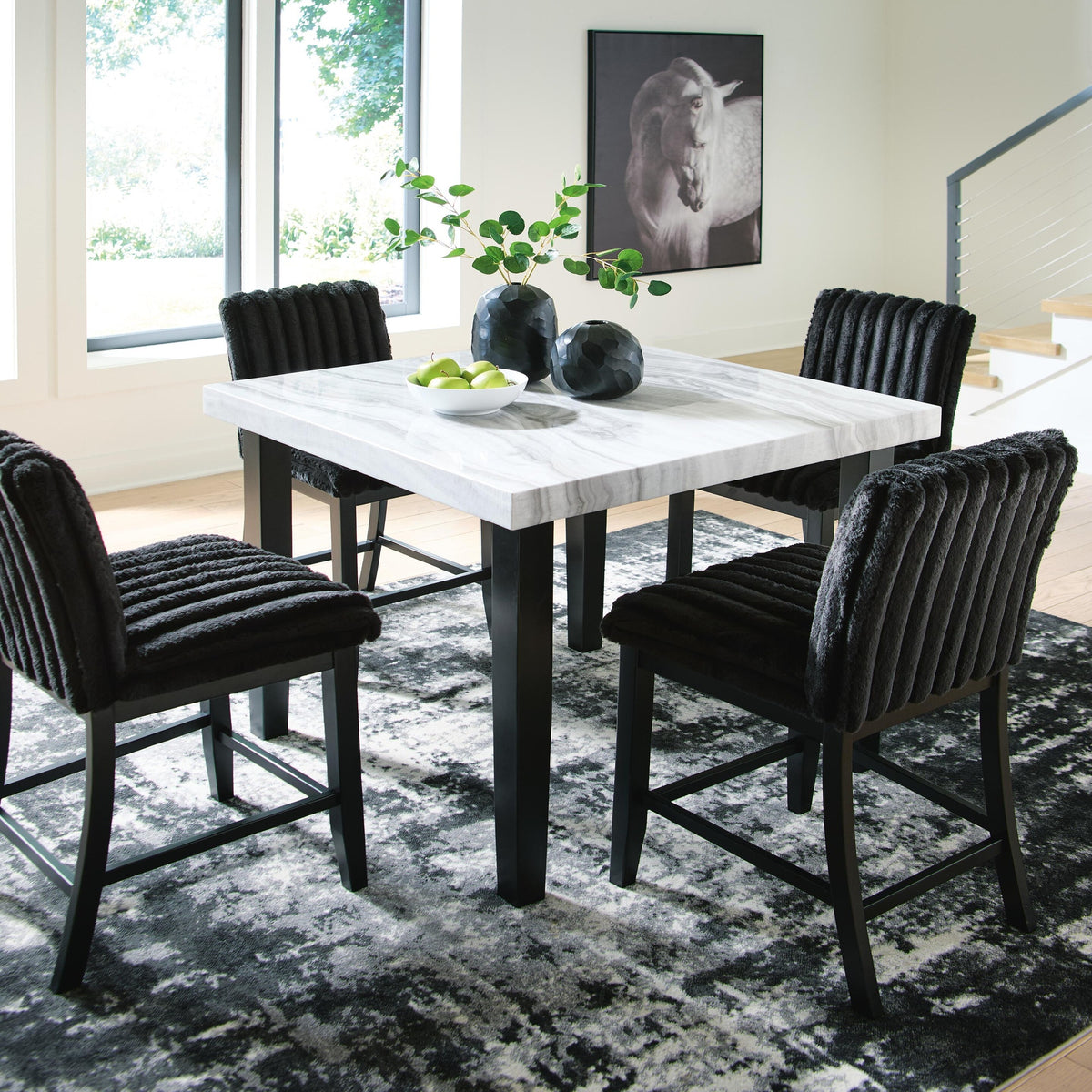 Mervannie Counter Height Dining Table and 4 Barstools (PCD571-SI) - Image 5