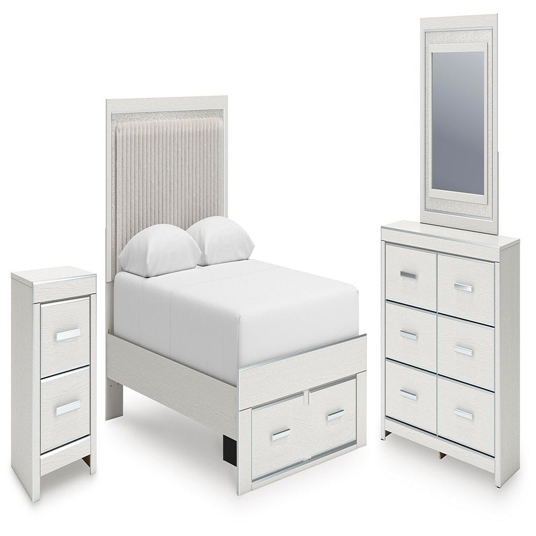 Zuraleus Queen Storage Bed, Dresser, Mirror and Nightstand (PCB3381-SI)