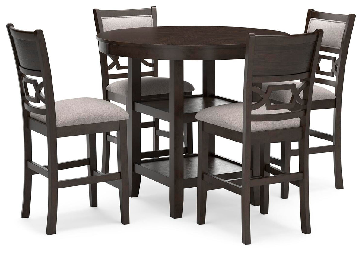 Langwest Counter Height Dining Table and 4 Barstools (Set of 5) (D422-SI)