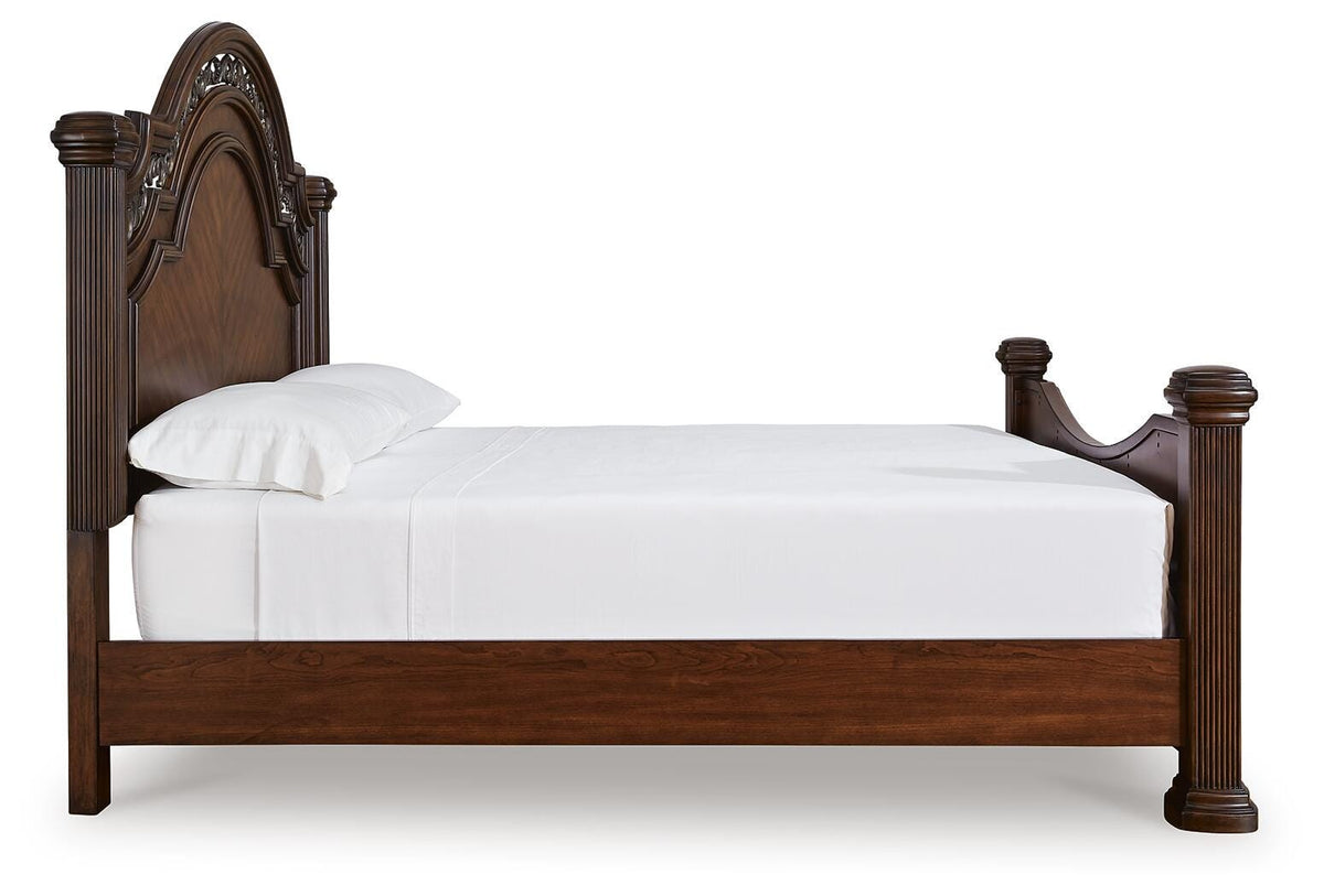Lavinton Poster Bed, 2 Chests and Nightstand - Brown  (B764-SI) - Image 10