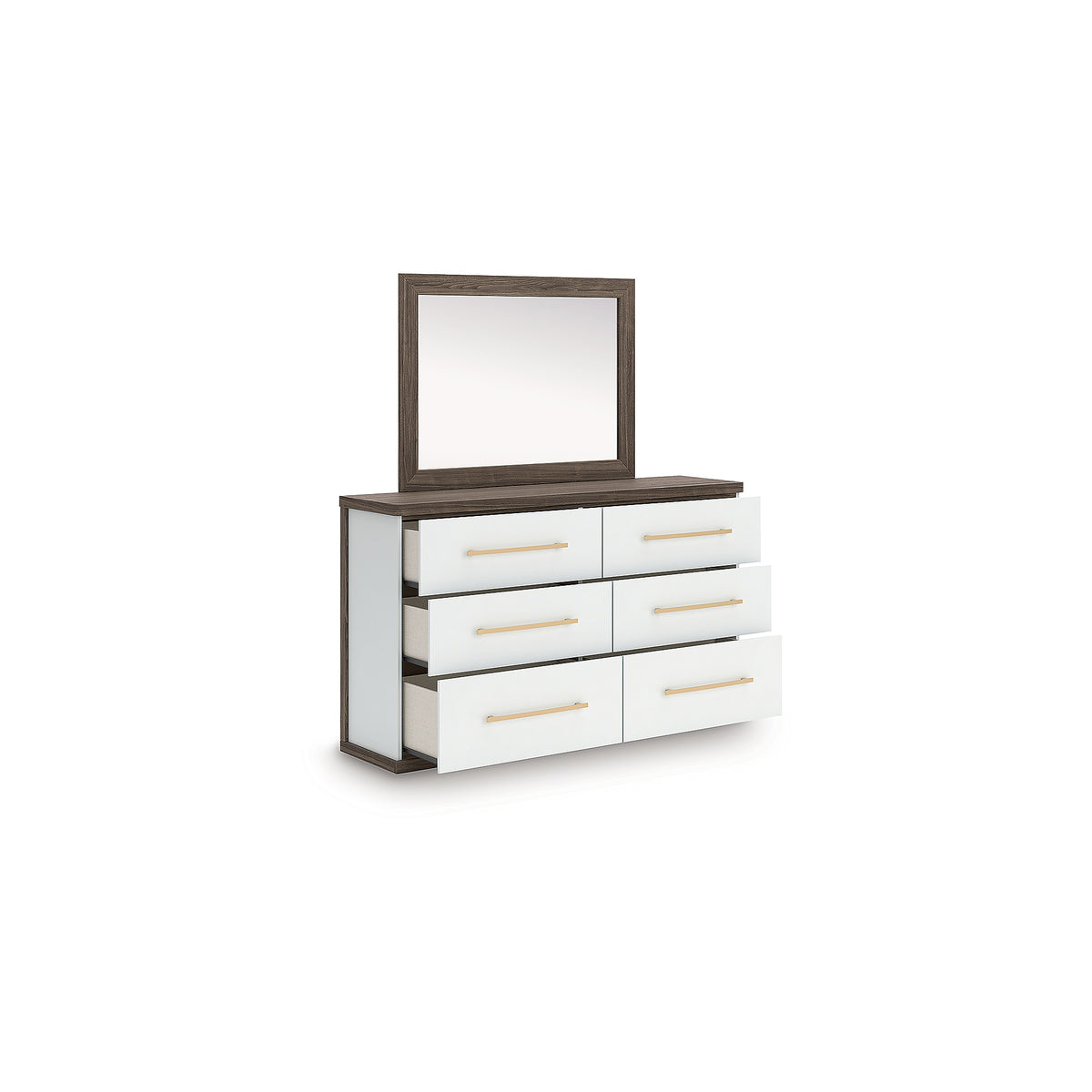 Kendanport Queen Upholstered Platform Bed, Dresser and Mirror (PCB1108-SI) - Image 4
