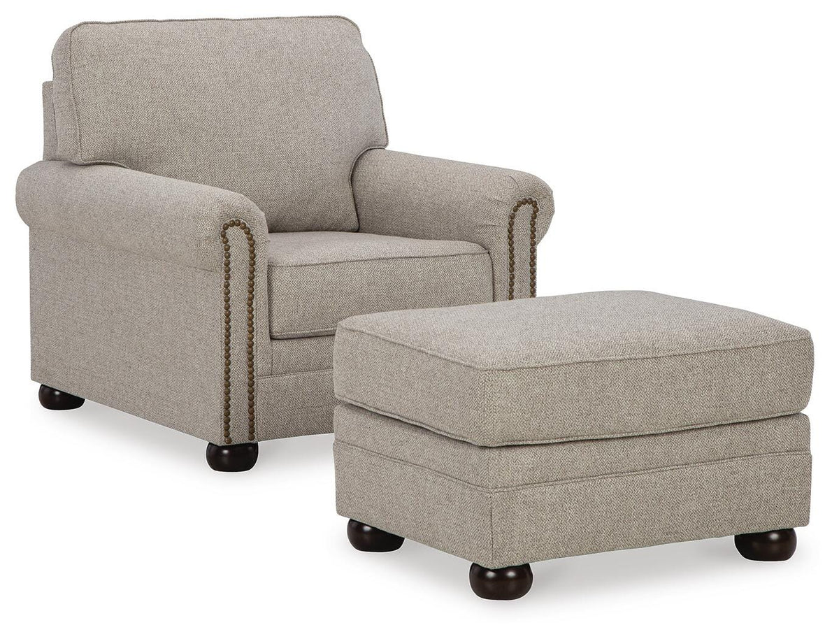 Gaelon Chair and Ottoman (37307-SI)