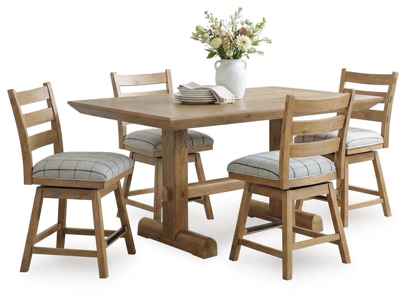 Ridgester Counter Height Dining Table and 4 Barstools (D858-SI)