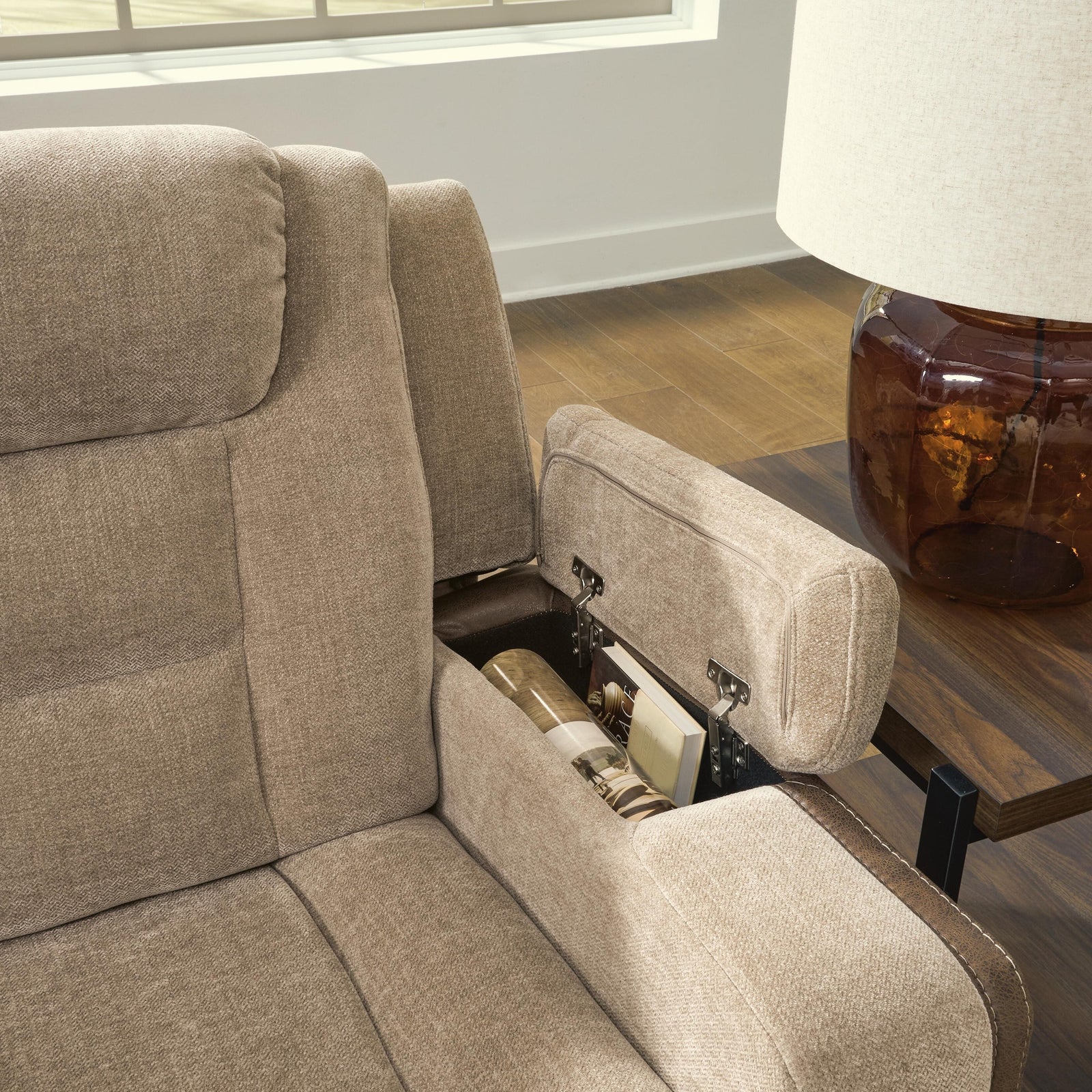 Mixed Motion Power Reclining Loveseat with Console (PC83504-SI) - Image 19
