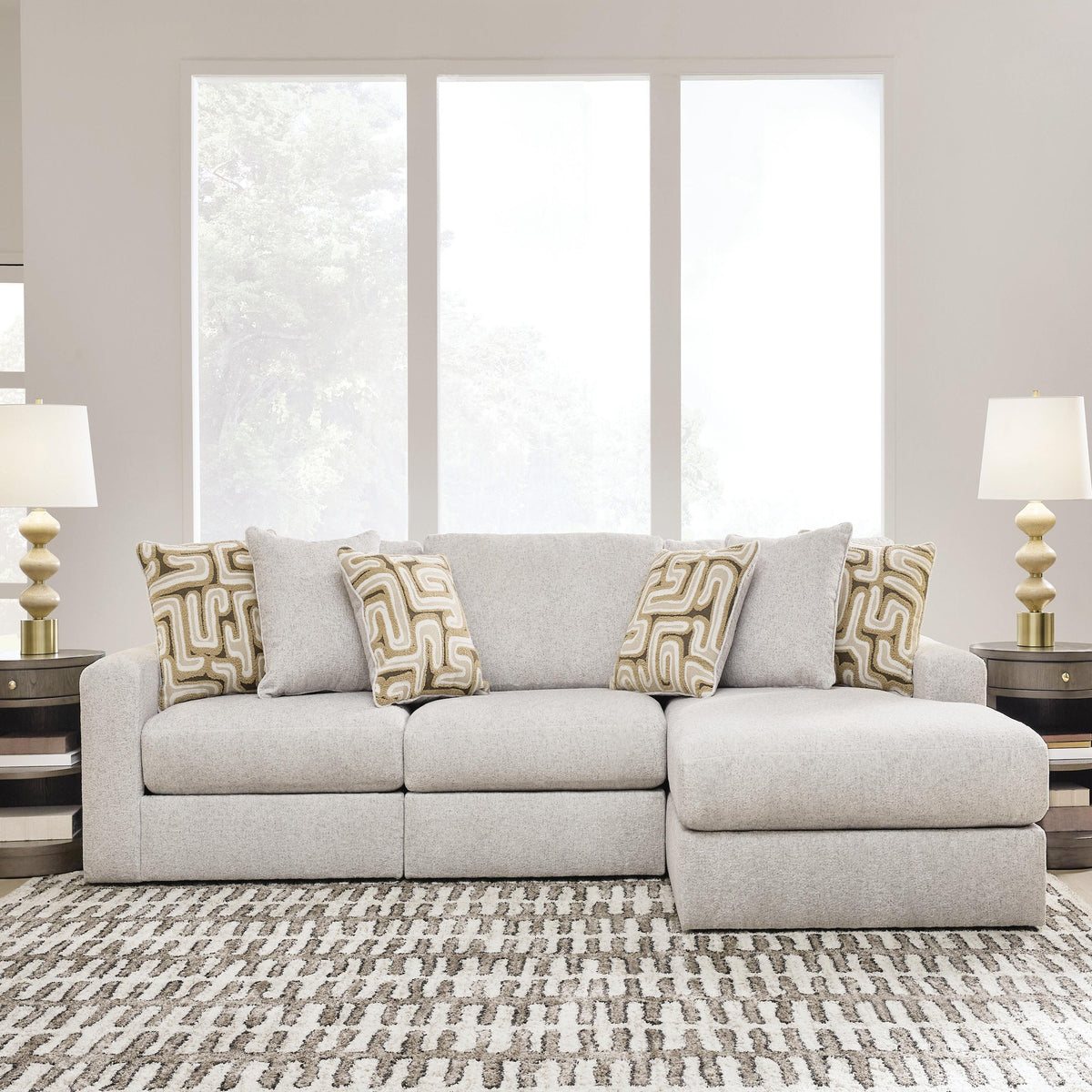 Kestrie 3-Piece Sectional Sofa Chaise (PC68706-SI)