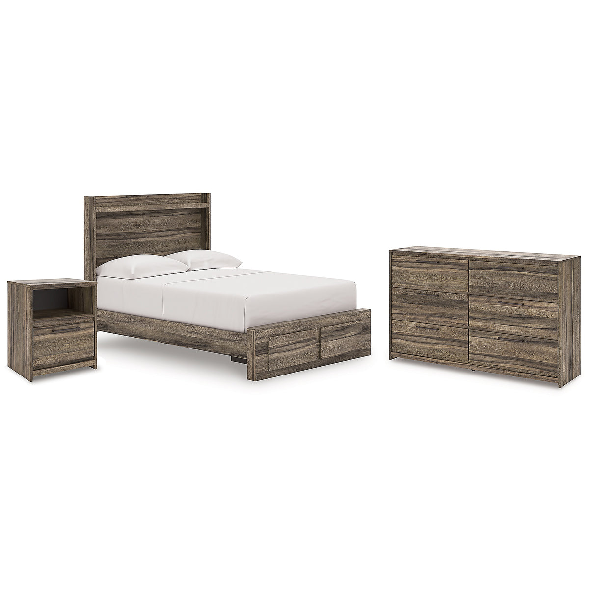 Elbrim Full Storage Bed, Dresser and Nightstand (PCB2005-SI)