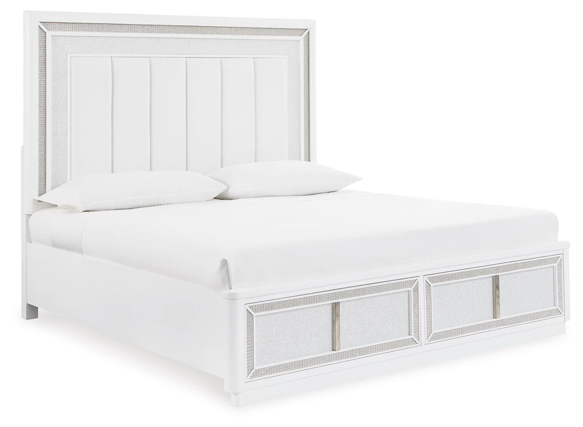 Chalanna Upholstered Storage Bed - White  (B822-SI) - Image 2